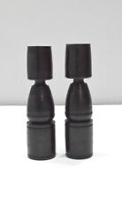 African Candle Stick Pair Ebony Wood Abstract Design Tanzania picture