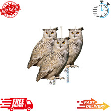 Owl to Keep Birds Away, 3 Pack Bird Scare Owl Fake Owl, Reflective Hanging Bird picture