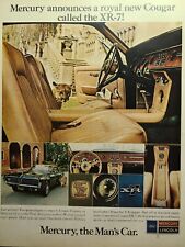 Vintage Print Ad 1967 Mercury Cougar XR-7 Man's Car Leather Walnut Elegance picture
