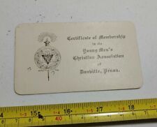 Vintage 1915 Young Men's Christian Association of Danville PA Membership Card picture