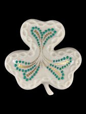 1994 Lenox Enameled Jeweled Porcelain Shamrock 3-Leaf Clover St. Patty's Day VG+ picture
