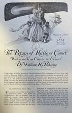 1910 Astronomy Return of Halley's Comet illustrated picture