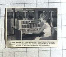 1961 Young Lady Operating Computer Language Machine Translation picture