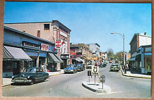 Maynard Massachusetts Street Scene Old Cars Stores Vintage Postcard c1950 picture