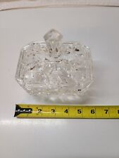 VINTAGE BEAUTIFUL LEAD CRYSTAL FOOTED CANDY DISH WITH LID picture
