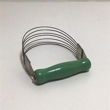 Vintage Androck Green Wood Handle Metal Wire Whisk Kitchen Pastry Blender picture