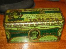 Antique Large Tin Robert Pierce's Tablets for Suppression of Menstrual Function picture