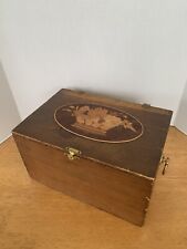 Vintage Wooden Keepsake Box W/Carved Inlay 8 X 11.5 X 6.5 picture