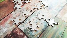 10 Puzzle Piece Charms Pendants Stamping Blank Autism Awareness Antiqued Silver  picture