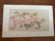 Embroidered Postcard Swiss Embroidery Forget Me Not Posted Early 1900’s 294a picture