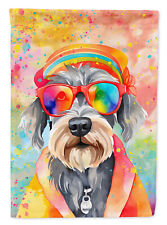 Schnauzer Hippie Dawg Flag Canvas House Size DAC2555CHF picture