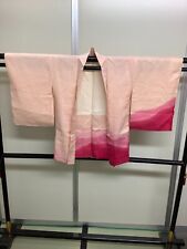 Japanese Vintage Kimono Haori Jacket pure silk pink tradition Height 31.88in picture