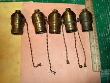 5 ANTIQUE PULL CHAIN ELECTRIC SOCKETS-