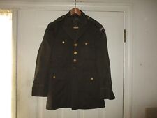 WWII US Army Officer Tunic Class A Chocolate Gabardine Wool Pinks and Greens WW2 picture
