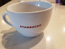 Starbucks Large Oversize Latte Cappucino Coffee Mug Cup 18oz White Red Logo 2008 picture