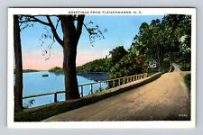 Fleischmanns NY-New York, Scenic Greetings, Roadway, Antique, Vintage Postcard picture