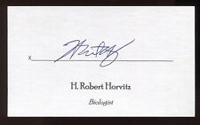 H. Robert Horvitz Signed 3x5 Index Card Signature Autograph Nobel Prize Biology picture