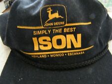 JOHN DEERE Trucker Hat ISON Implement baseball cap Black cleaned used picture