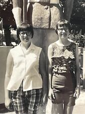 1A Photograph Vintage Polaroid Two Young Women Glasses Portrait 1960's picture