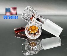 1x 14mm Amber Glass SNOWFLAKE SCREEN Slide BOWL Male for Glass Water Pipe Bong picture