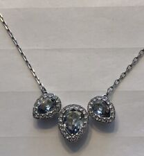 Swarovski Crystal 5113784 Rhodium Plated Christie Frontal Pear Necklace 16-18” picture