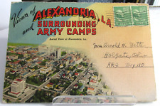 WWII Camp Alexandria Louisiana La. Folding Views Linen Postcard World War Two picture
