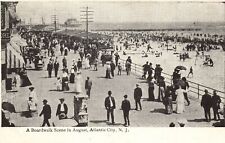 Vintage Postcard 1900's A Boardwalk Scene August Atlantic City New Jersey N. J. picture