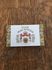 Club Macanudo NYC Large Box Of WOODEN CIGAR MATCHES. New picture