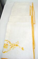 Lot of 7 Vintage White Napkins with Yellow Flowers picture