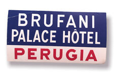 Vintage Luggage Label Brufani Palace Hotel Perugia Italy picture
