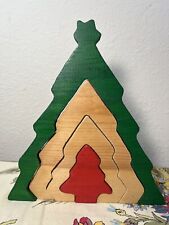 Vintage '80s Lillian Vernon Wood Christmas Tree Puzzle 8