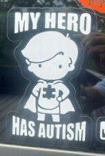 MY HERO HAS AUTISM WINDOW DECAL AUTISM AWARENESS .. BUDDY The Hero Multi Colors picture