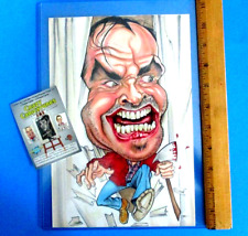 JACK NICHOLSON THE SHINING Crazy Caricatures Original HAND PAINTED Art 7X10 picture