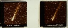 Rare.Space.Comet in front of the stars.Stereo on glass 45x107mm.Glass view.1900. picture