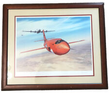 ROY GRINNELL SIGNED & #274  ART.CHUCK YEAGER BREAKS MACH 1 & SIGNED. FRAMED. picture