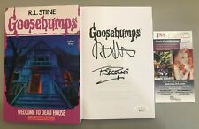 RL STINE & TIM JACOBUS SIGNED GOOSEBUMPS WELCOME TO DEAD HOUSE BOOK JSA COA  picture