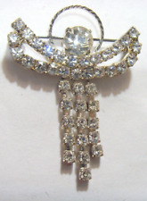 1930s antique prong set clear diamante jewels Angel religious Brooch 53013 picture