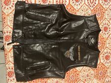 Harley Davidson Motor Clothes 115th Anniversary Black Buffalo 2X Leather Vest picture