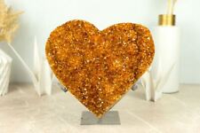 X-Large Citrine Heart with Deep Orange, Galaxy Citrine Druzy and many Citrine Fl picture