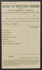 Report of Infectious Diseases State Board of Health Boston 1901 Postcard Unused picture