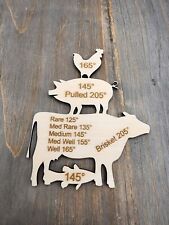 Laser Engraved Meat Temperature refrigerator magnets For Cooking  picture