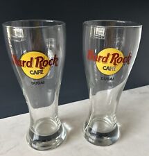 2 x Hard Rock Cafe Dubai Pint  Printed Glass Collectible Excellent Condition picture