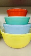 Vintage McKee Glassbake primary Colors mixing bowl set McKee- Jeanette picture