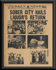 1933 Prohibition Ends Poster Reprint On 80 Year Old Paper Bar Decor Man Cave 141 picture