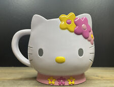 Vintage Hello Kitty Plastic Drinking Mug Sanrio 2002 with 3d graphics Flowers picture