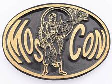 Mos Con Science Fiction Convention Solid Brass Vintage Belt Buckle picture