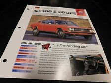 1969-1976 Audi 100 S Coupe Spec Sheet Brochure Photo Poster 70 71 72 73 74 75 picture