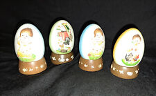 ANRI TORIART EASTER EGGS - CARVED WOOD FROM ITALY - SET OF FOUR picture