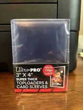 Ultra Pro 3X4 Super Thick Toploaders 130pt Point 1 Pack of 10 WITH SLEEVES picture