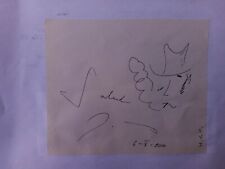 Autographs Manuel Vazquez Montalban Signed leaf with drawing picture